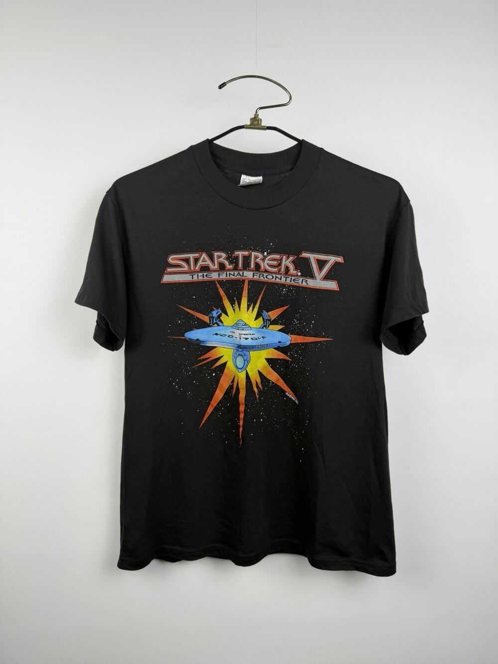 Vintage 1989 Star Trek V The Final Frontier Movie Promo Shirt Two Sided M 20x26